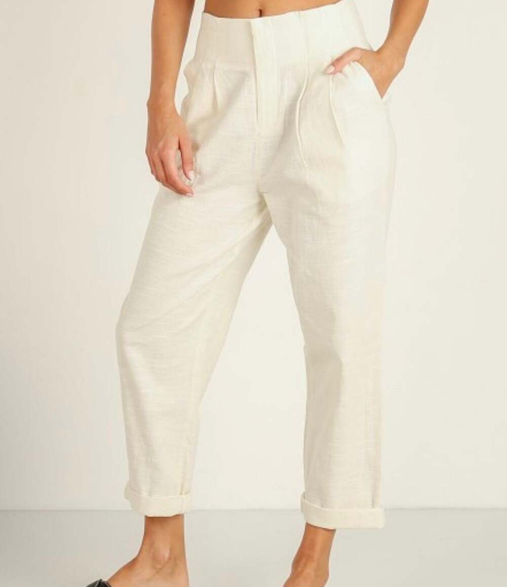 LA SPACE High Waisted Pleated Tapered Pants Size S